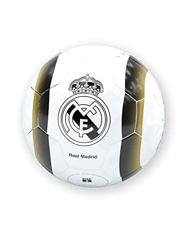 Balle Real Madrid Bouclier en Noir et Blanc - Taille 5