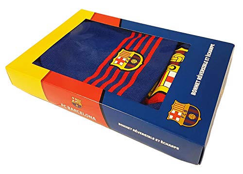 Fc Barcelone Coffret Bonnet + écharpe Barca - Collection Off