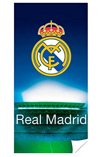 Real Madrid RM171111-R Serviette de Bain, Bleu, 70x140 cm