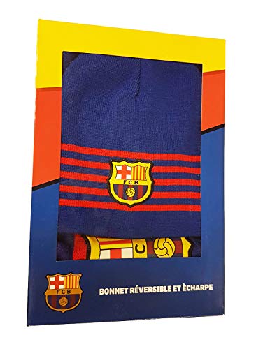 Fc Barcelone Coffret Bonnet + écharpe Barca - Collection Off