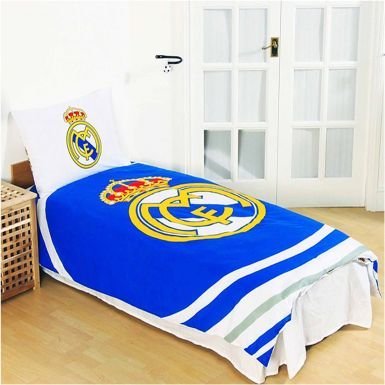 Parure de lit réversible officielle Real Madrid avec taie do
