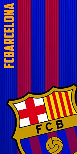 FCB FC Barcelona Serviette 100 % Polyester, Bleu grana 70 x 