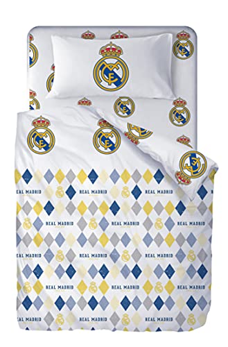 Real Madrid Parure de lit 3 pièces, lit de 90 cm (160 x 270 