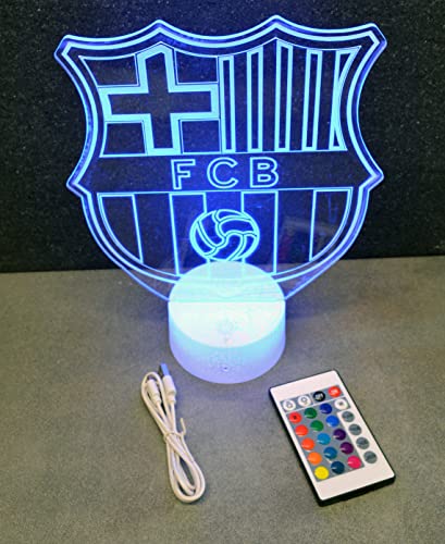 Lampe décorative 3D avec le logo officiel du FC Barcelona